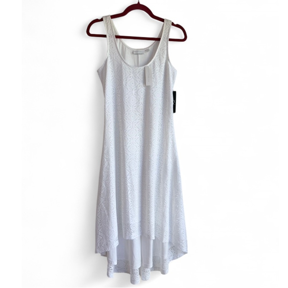NWT New York & Company White Lace Sleeveless Dress Fully Lined Size S